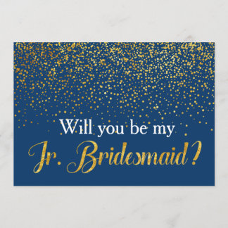 Convites Dourado Marinho de Confetti Você será a Minha Jr. 