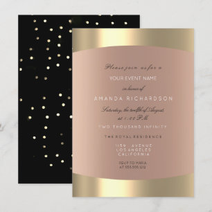 Convites Dourado Metálico Preto Branco Minimal Sépia Rosa R