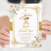 Dourado mexicano Fiesta Boy Baptism Christening