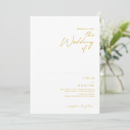 Convites Dourado Minimalista Moderno O Casamento De