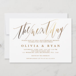 Convites Dourado na manhã seguinte ao brunch do casamento p