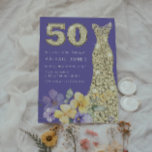 Convites Dourado palhaço roxo e sol 50ª Festa de aniversári<br><div class="desc">Convite de aniversário Dourado Roxo e Sol 50º Ver coleção correspondente em Niche e Nest Store</div>