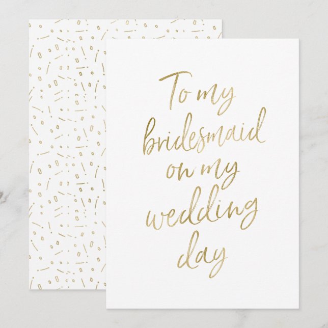 Convites Dourado "Para minha madrinha no dia do meu casamen (Frente/Verso)