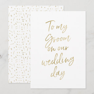 Convites Dourado "Para o meu noivo no dia do nosso casament