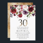 Convites Dourado Partido da Elegância Floral Elegante Burgu<br><div class="desc">Convite de festas Elegante Floral Elegante Dourado da Burgundy Ver coleção correspondente em Niche e Nest Store Também temos muitos outros convites e coleções.</div>