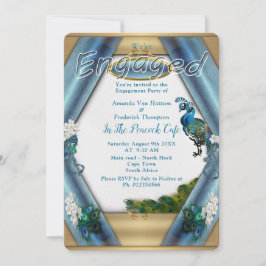 Convites Dourado, Peacocks, Penas e Emerald Green Silk