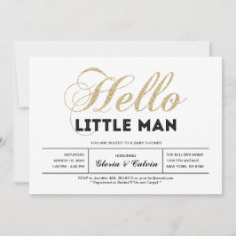 Convites Dourado, Preto | Chá de fraldas Moderno de Tipogra