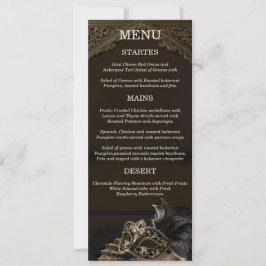 Convites Dourado Preto Véneto Gótico Máscara Elegante Menu