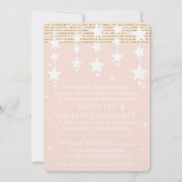 Convites Dourado quadro de casamentos de Rosa sob as estrel