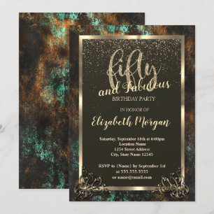 Convites Dourado quadro Teal Cooper Patina 50º