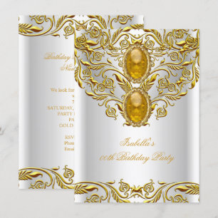 Convites Dourado Real em Festa de Aniversário Elegante e de