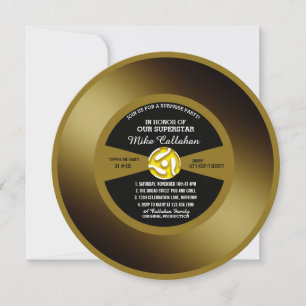 Convites Dourado Registro Vinyl 45 Parte Surpresa