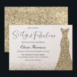 Convites Dourado Shimmer Veste Sessenta e fabuloso aniversá<br><div class="desc">Shimmer Dourado Vestir Sessenta e fabulosa 60ª chamada de aniversário Também disponível como um download digital Variações para o convite e itens correspondentes em nossa loja</div>