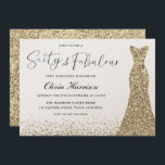Convites Dourado Shimmer Veste Sessenta e fabuloso aniversá<br><div class="desc">Shimmer Dourado Vestir Sessenta e fabulosa 60ª chamada de aniversário Também disponível como um download digital Variações para o convite e itens correspondentes em nossa loja</div>