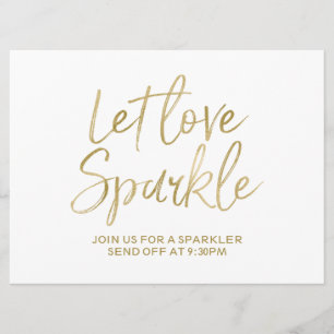 Convites Dourado sinal de "Let love sparkle"