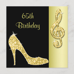 Convites Dourado Stiletto e Treble Cleft 65º Aniversário