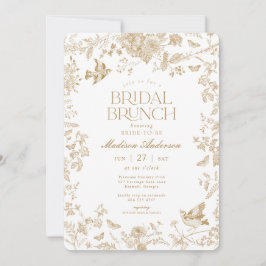 Convites Dourado Toile De Jouy Francês Bridal Brunch