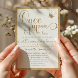 Convites Dourado Uma Vez Em Um Chá de fraldas Da Time Princ