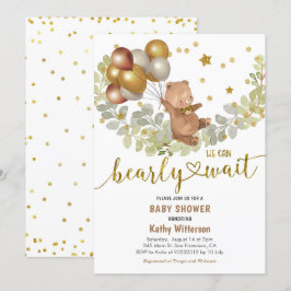 Convites Dourado Urso dos Balões Podemos Ampliar O Chá de f