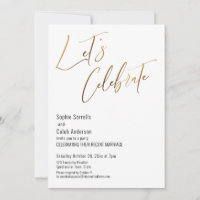 Dourado Vamos Celebrar Festa de Casamento Simples