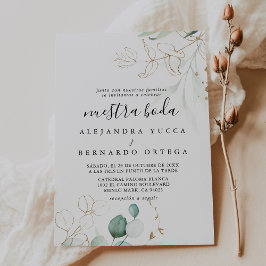 Convites Dourado Verde deixa Nuestra Boda casada
