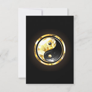 Convites Dourado Yin Yang a preto