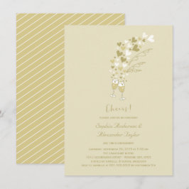 Convites Dourados Corações e Festa de noivado de Chanfrados