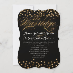 Convites Dourados de Casamento