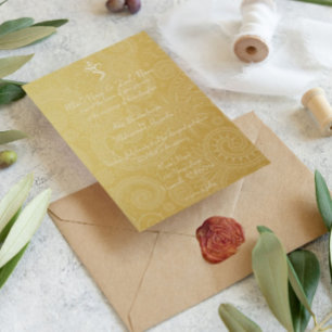 Convites Dourados para Casamento de Vinayaka