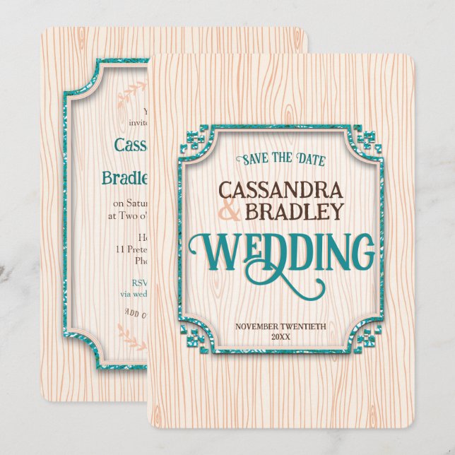 Convites Dourados para Casamento Roxo Preto (Frente/Verso)