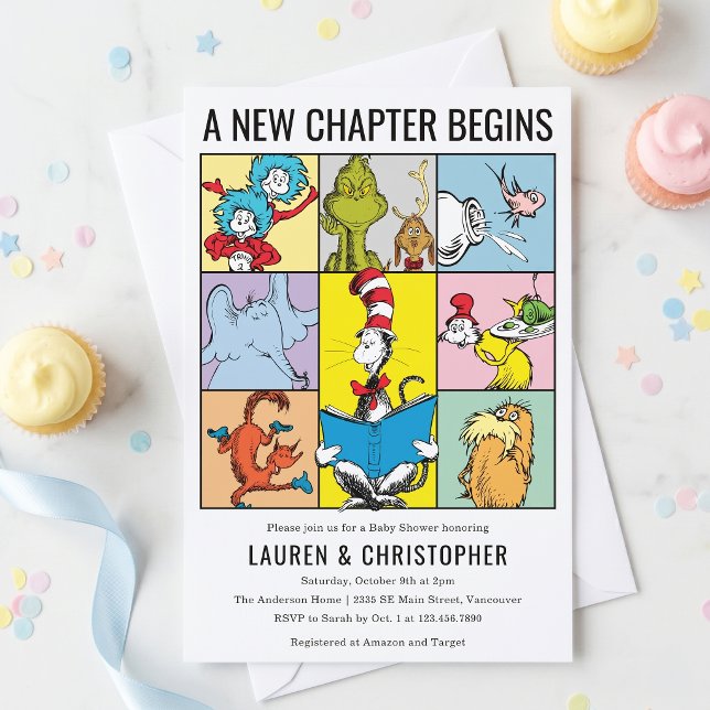 Convites Doutor Seuss Novo Capítulo Começa Chuveiro de Bebê (Criador carregado)
