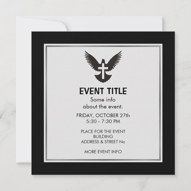 Convites Dove com Cruz (Verso)