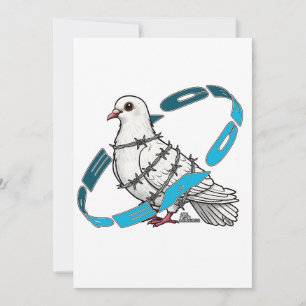 Convites Dove of peace in Barbed Wire Embrace