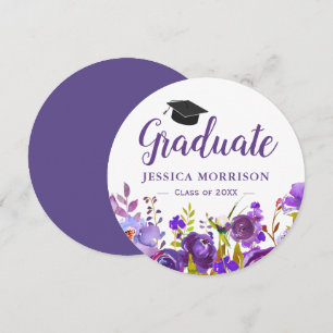 Convites (download digital) Graduação Violet Purple Floral