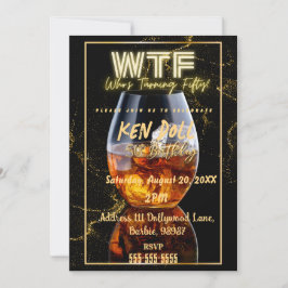 Convites Download instantâneo do WTF Fifty Men's 50º Aniver
