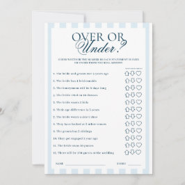 Convites Downloadable Blue Striped Over or Under Card