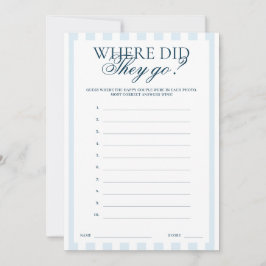 Convites Downloadable Blue Striped Where did they go Card