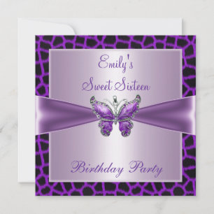 Convites Doze Anos 16 Roxo Bege Borboleta Aniversário 2