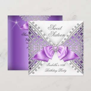 Convites Doze Anos Dezesseis Diamante Roxo Branco Festa