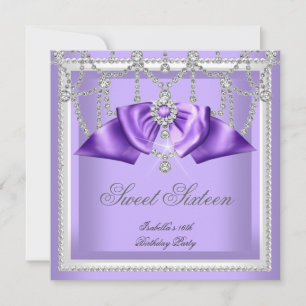 Convites Doze Anos Dezesseis Roxo Branco Festa de Diamante 
