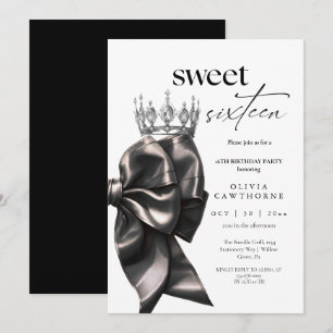 Convites Doze Anos Doce Elegante Arco Preto Aniversário