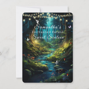 Convites Doze Anos, Fadas da Floresta Encantada Luzes