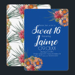 Convites Doze Anos Floral Tropical Aquarela<br><div class="desc">Convites de Festa de 16 Anos Mão Aquarela Floral</div>