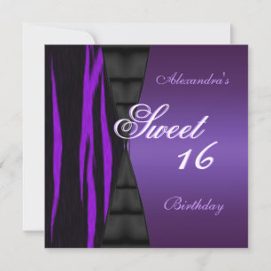 Convites Doze Anos Lindos 16º Roxo Selvagem Preto
