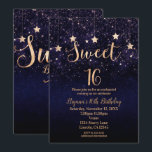 Convites Doze Anos Noite Estrelada Dourado Roxo Brilho Fest<br><div class="desc">Personalize ambos os lados da maneira que desejar,  para qualquer evento.</div>