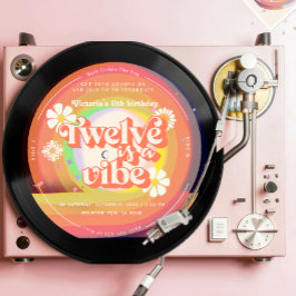Convites Doze é uma margarida de Vibe Groovy Retro Vinyl Ra