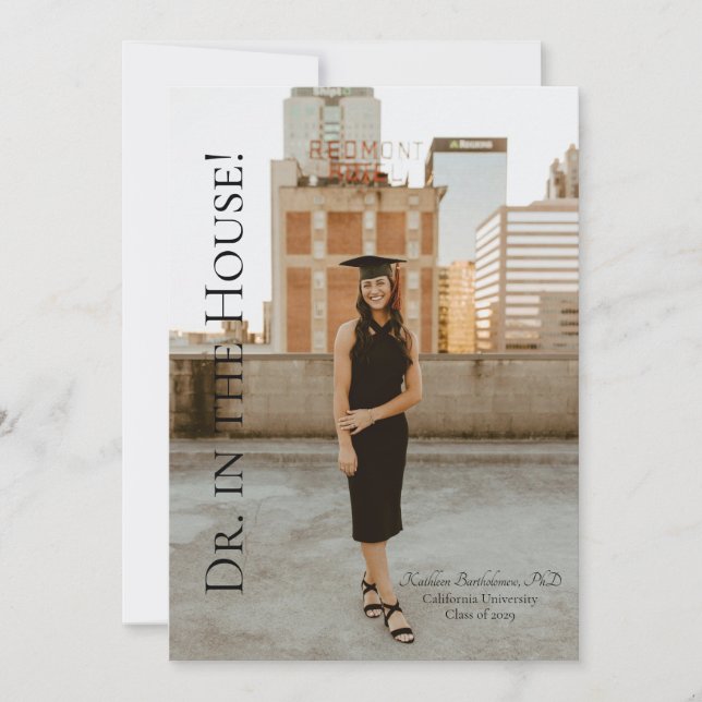 Convites  Dr. In The House Graduation Announcement  (Frente)
