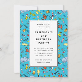 Convites Dr. Seuss Character Pattern | ANIVERSÁRIO DE CRIAN