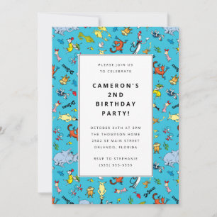 Convites Dr. Seuss Character Pattern ANIVERSÁRIO DE CRIAN