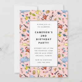 Convites Dr. Seuss Character Pattern | ANIVERSÁRIO DE CRIAN